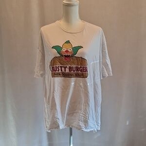 5/$15 Simpsons Krusty Burger Tee Shirt, Used, XXL, Graphic Tee, Unisex